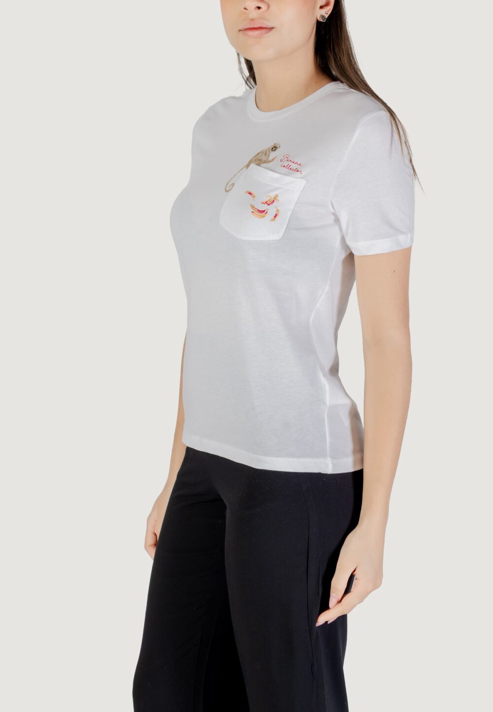 T-shirt Only onlpolli life reg s/s pocket top box jrs Bianco - Foto 3