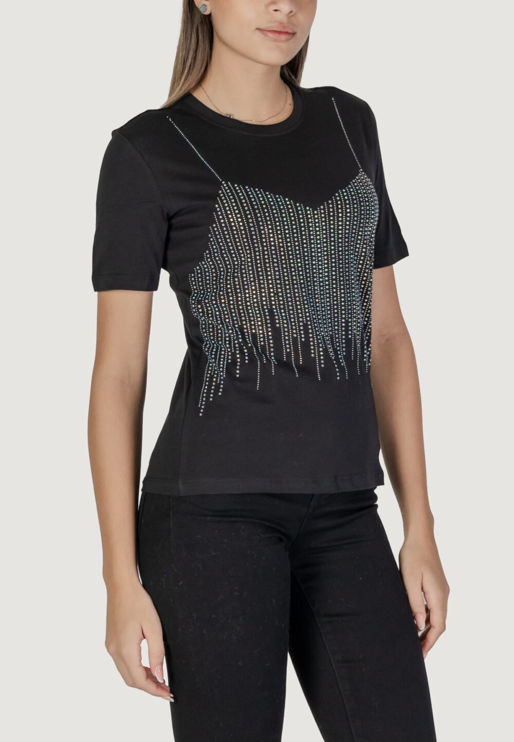 T-shirt Only onlbillie life s/s top jrs Nero - Foto 3