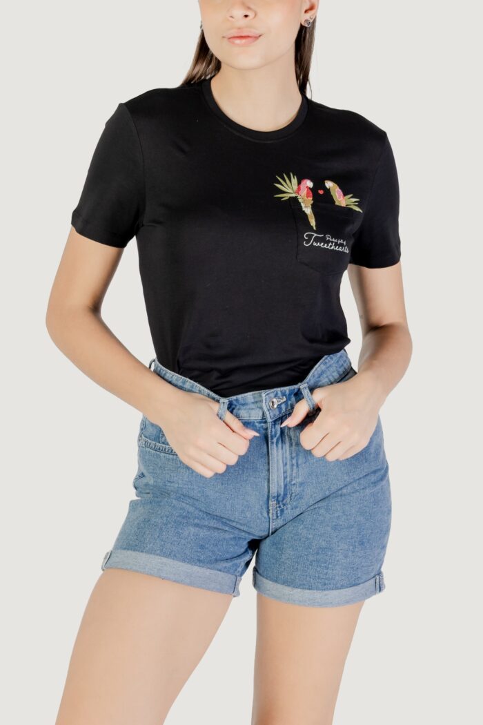 T-shirt Only onlpolli life reg s/s pocket top box jrs Nero