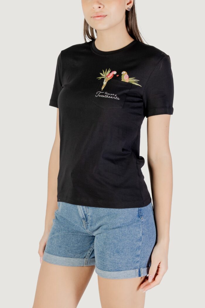 T-shirt Only onlpolli life reg s/s pocket top box jrs Nero
