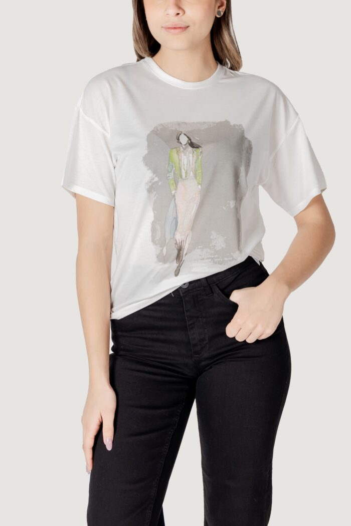 T-shirt Only onlmelina s/s ladies top box jrs Panna