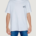 T-shirt Tommy Hilfiger Jeans reg signature Bianco - Foto 1