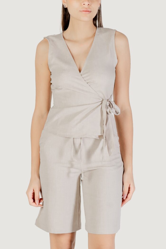 Top Jacqueline de Yong jdynina s/l wrap top wvn Grigio