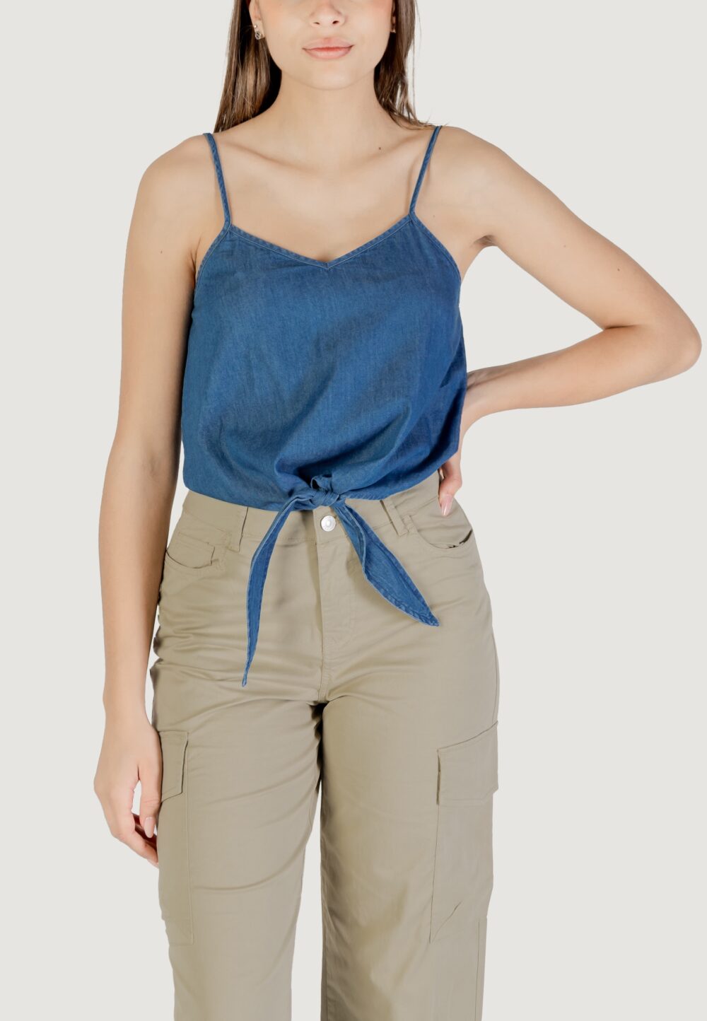 Top Only onlnova azure knot singlet ptm Denim - Foto 1