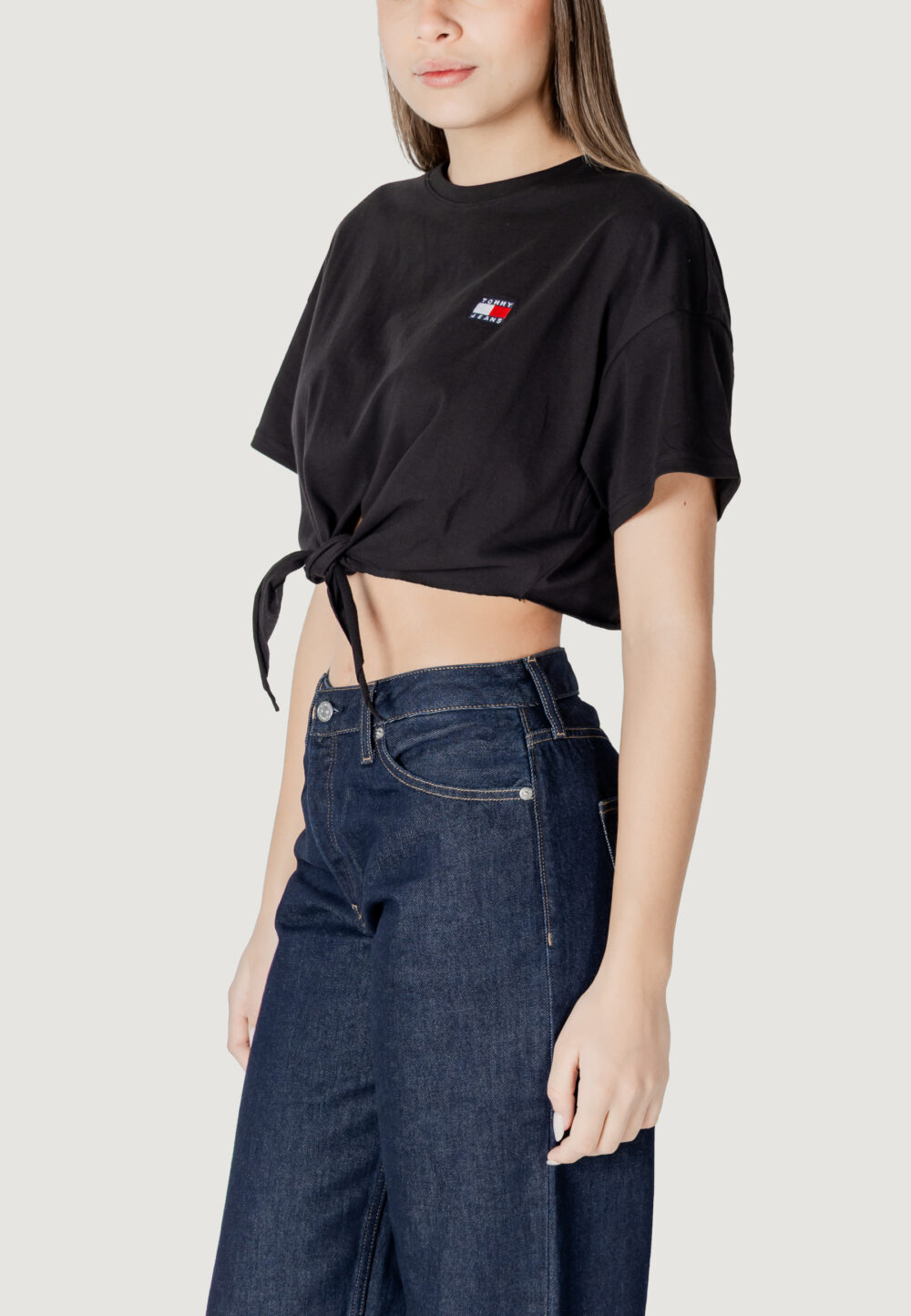 Top Tommy Hilfiger Jeans tjw reg waist tie Nero - Foto 2