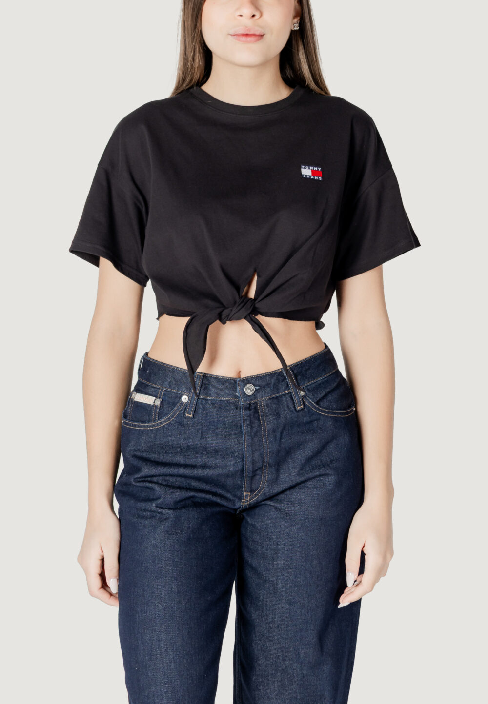 Top Tommy Hilfiger Jeans tjw reg waist tie Nero - Foto 5