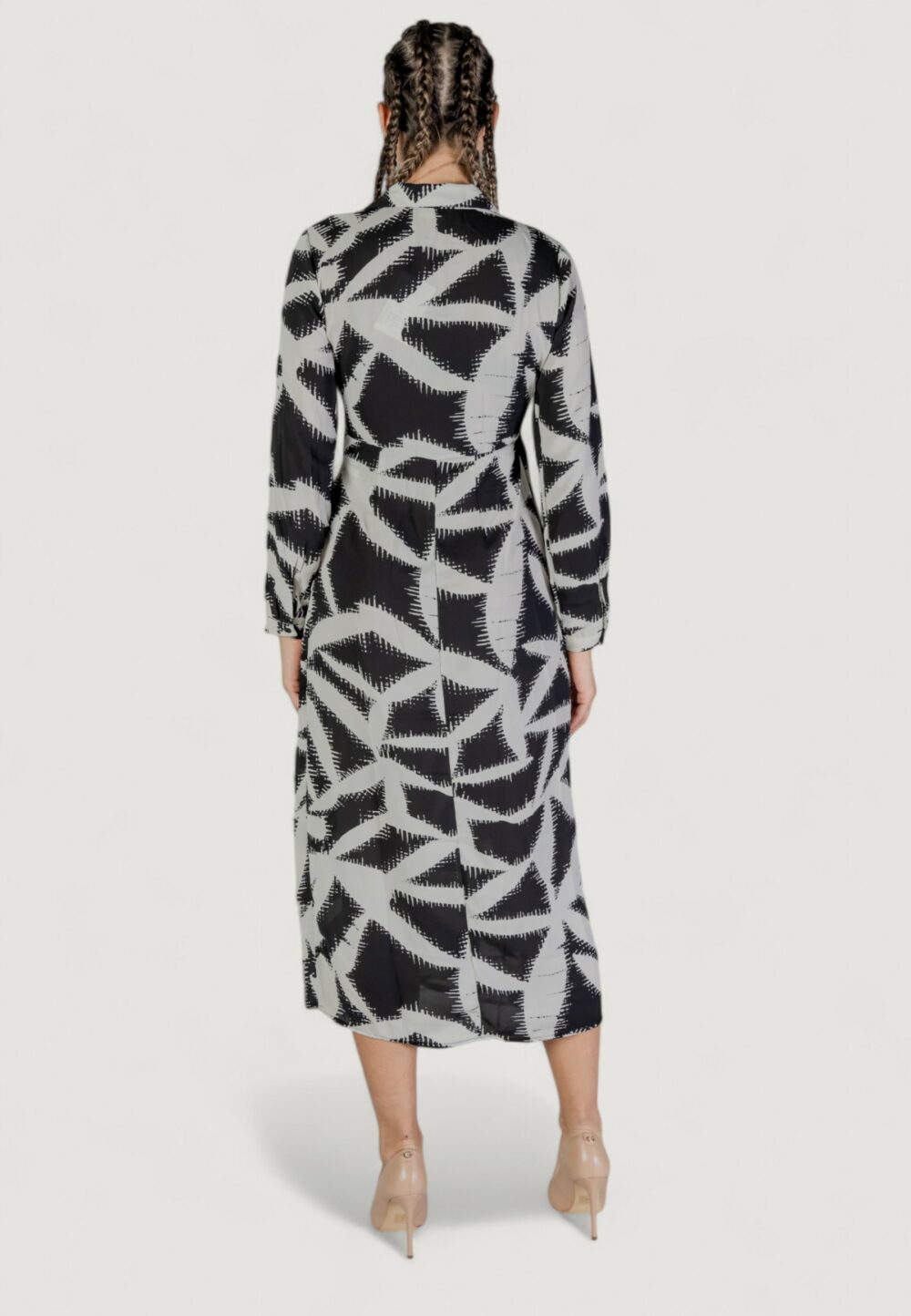 Vestito lungo Jacqueline de Yong jdybase life l/s wrap wvn Nero - Foto 4