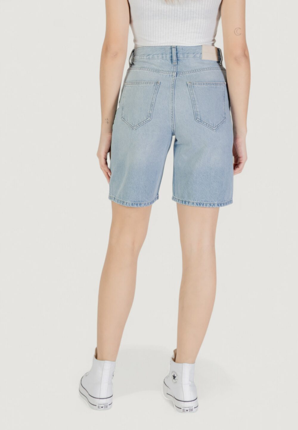 Bermuda Only onlhope hw rhs loose long dnm azg Denim chiaro - Foto 4