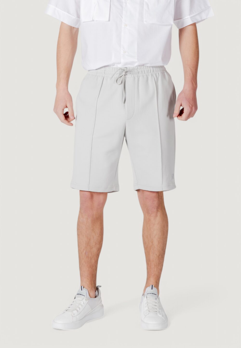 Bermuda sportivi Antony Morato carrot fit with embroidered logo Grigio Chiaro - Foto 5