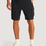 Bermuda sportivi Calvin Klein Jeans woven label Nero - Foto 1