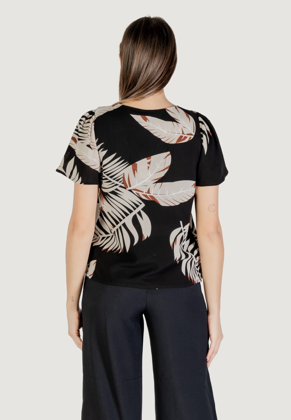 Blusa manica corta Vero Moda vmeasy joy v-neck ss wvn ga Beige - Foto 4