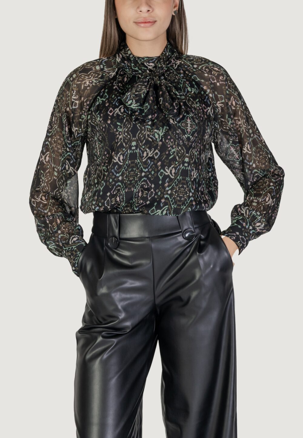 Bluse manica lunga Only onlsonia life l/s highneck top ptm Nero - Foto 1
