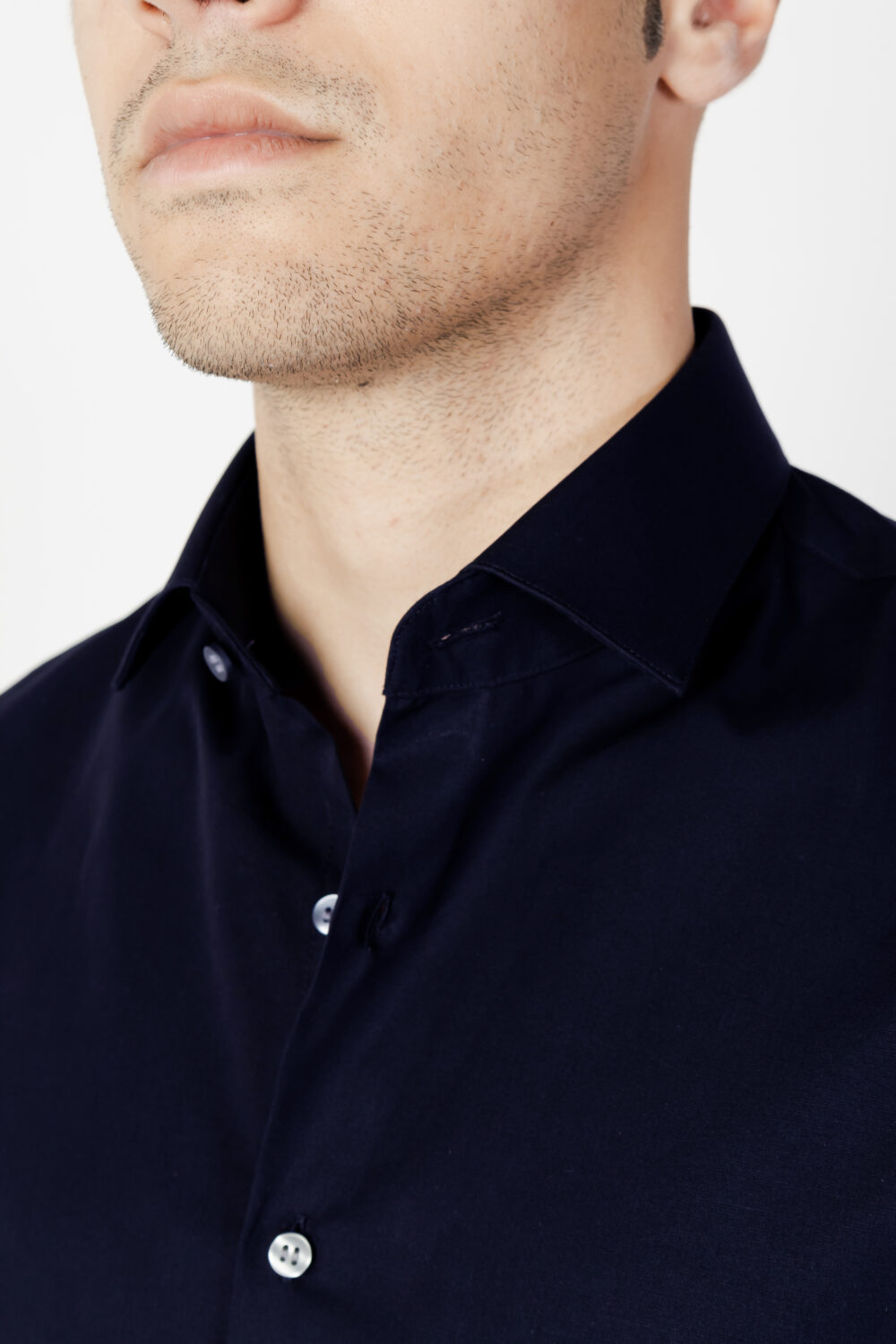 Camicia manica lunga Calvin Klein poplin stretch slim shirt Blue scuro - Foto 3