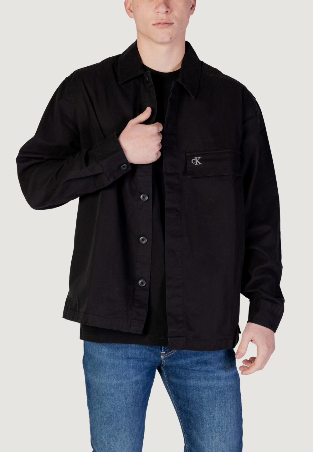 Camicia manica lunga Calvin Klein Jeans clean cotton Nero - Foto 1
