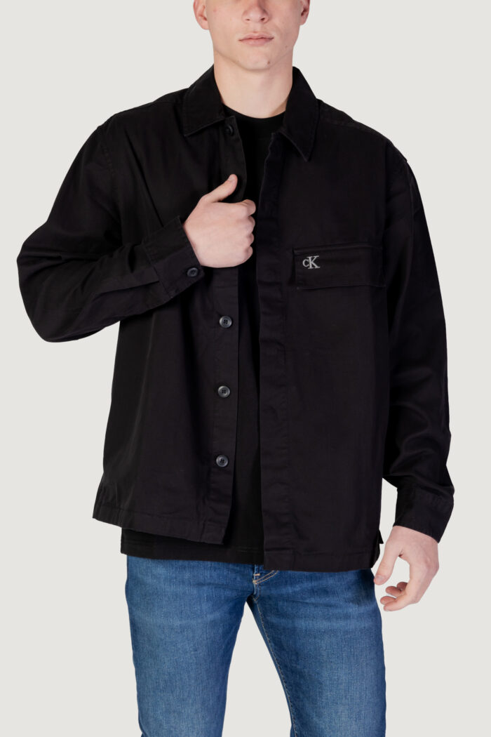 Camicia manica lunga Calvin Klein Jeans clean cotton Nero
