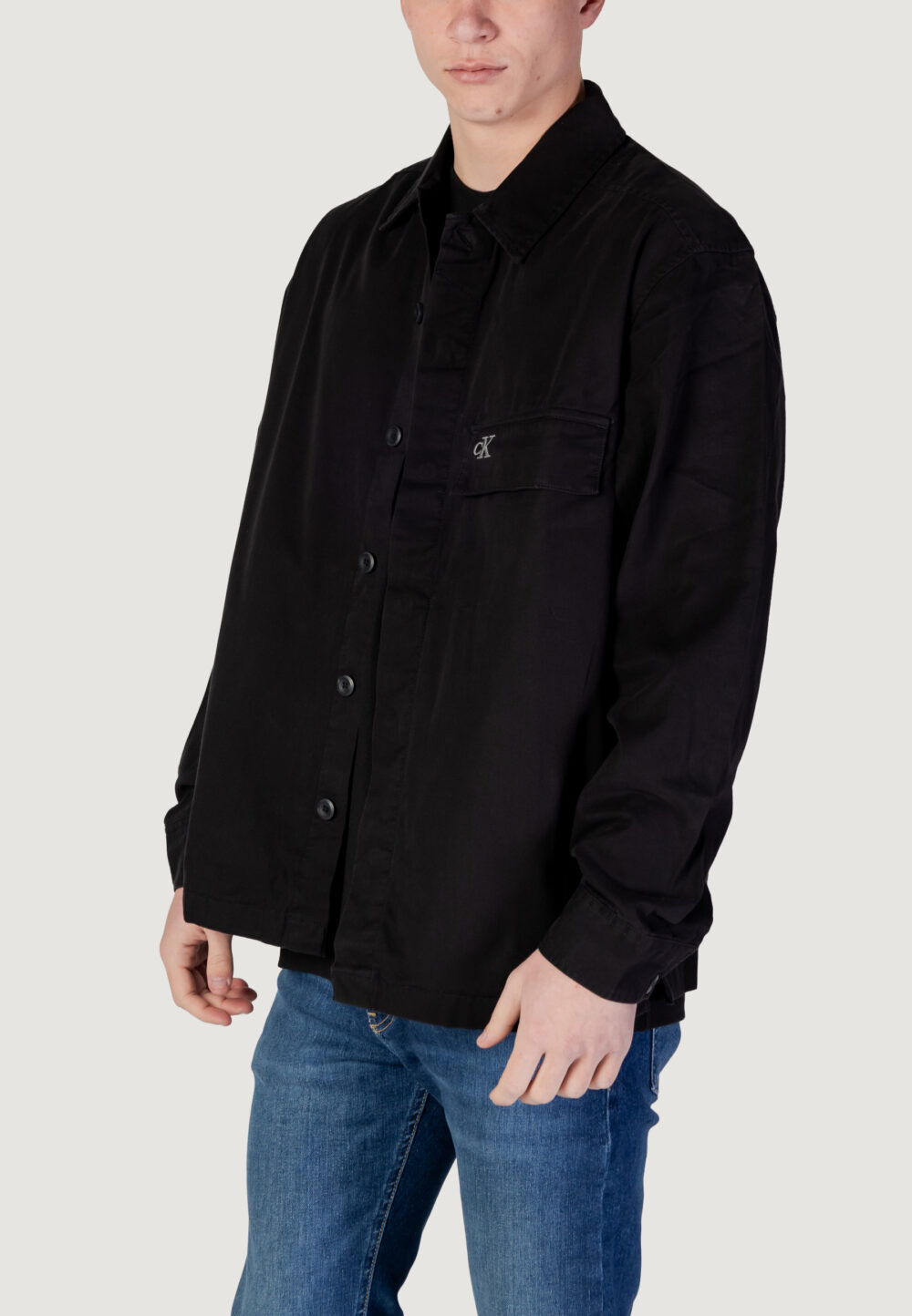 Camicia manica lunga Calvin Klein Jeans clean cotton Nero - Foto 2