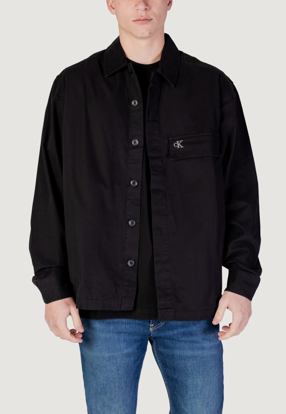 Camicia manica lunga Calvin Klein Jeans clean cotton Nero - Foto 5