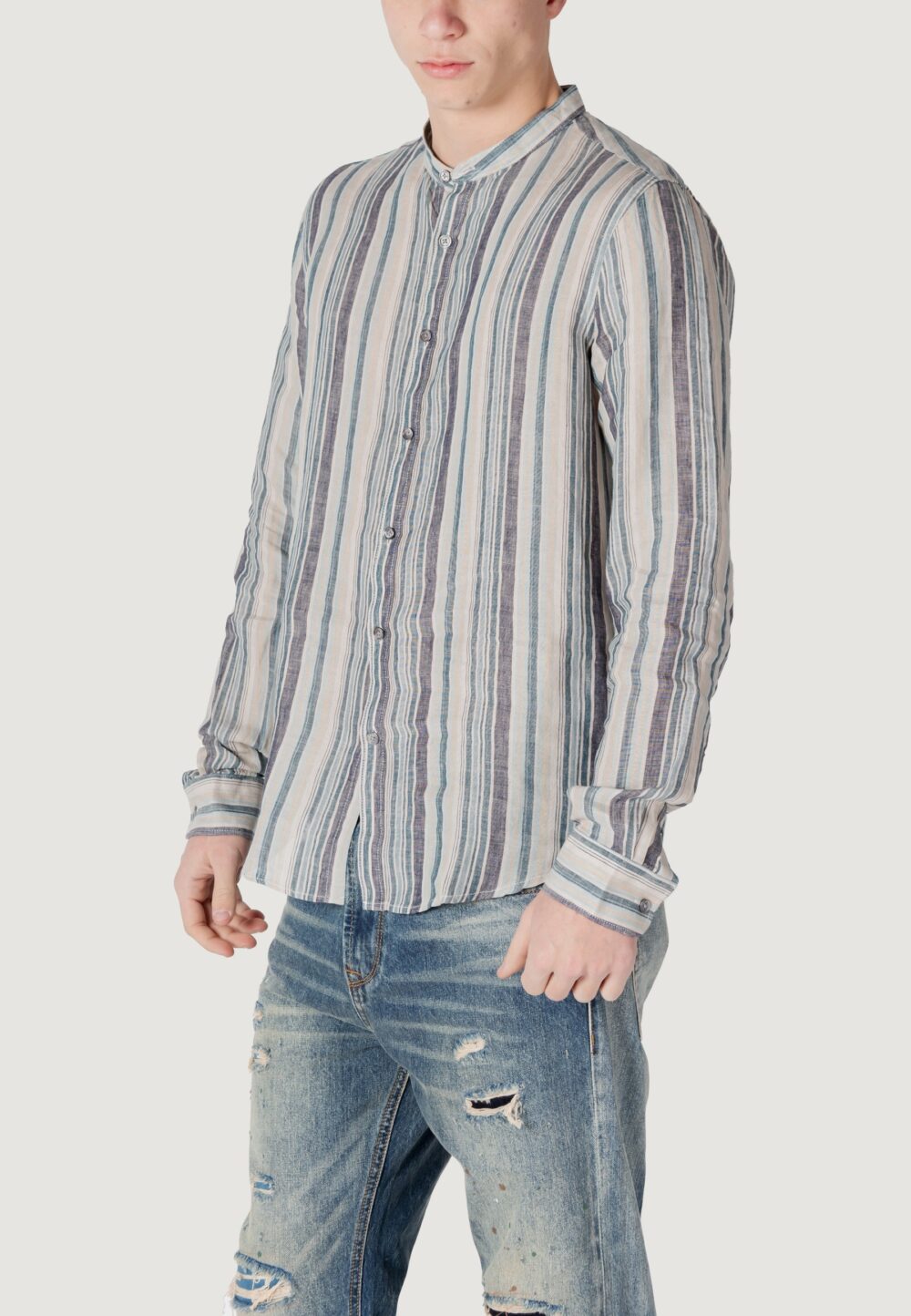 Camicia manica lunga Gianni Lupo Blu - Foto 2