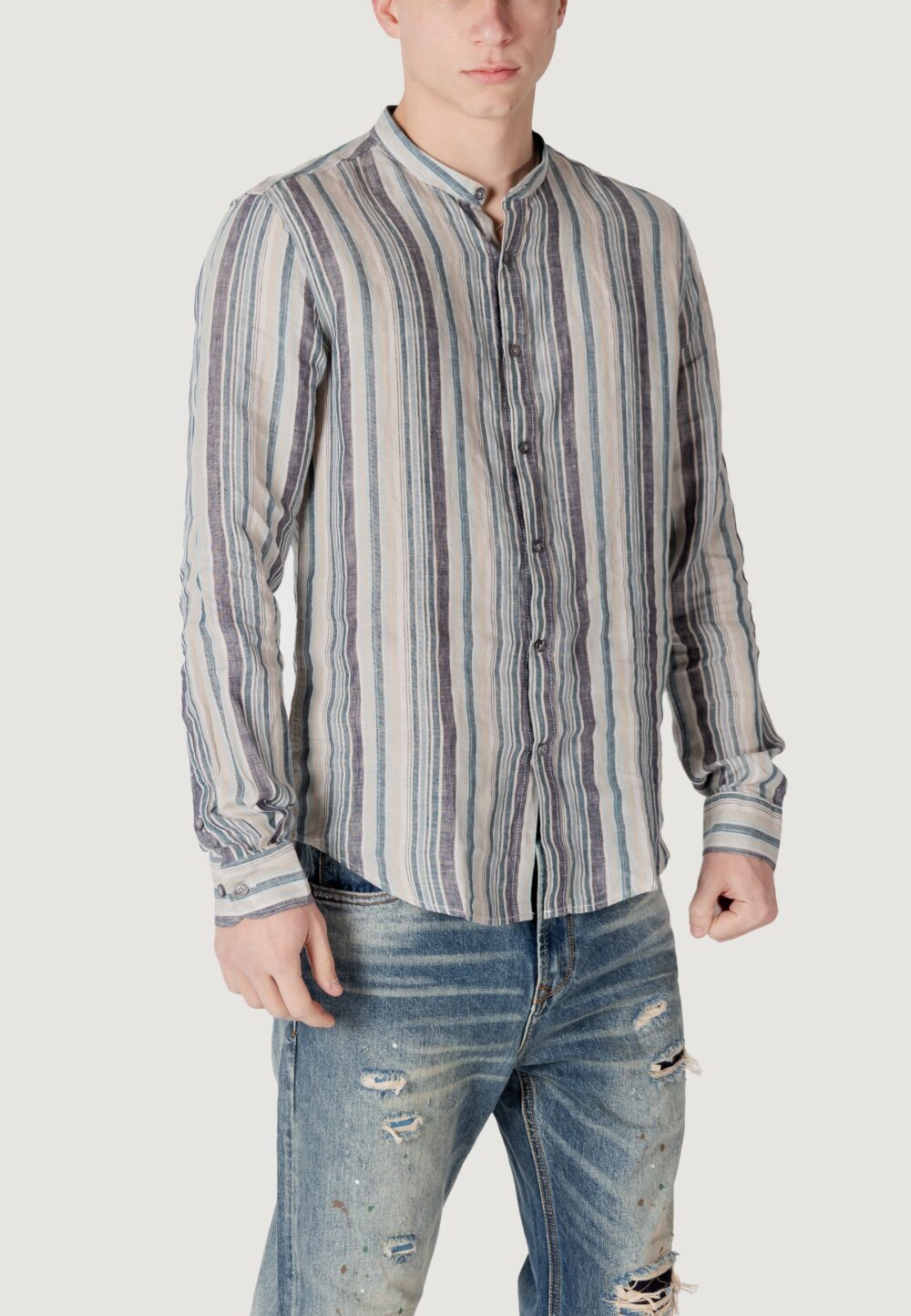 Camicia manica lunga Gianni Lupo Blu - Foto 3