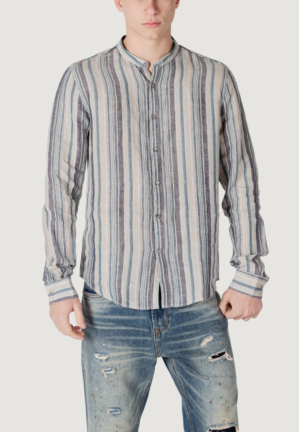 Camicia manica lunga Gianni Lupo Blu - Foto 4