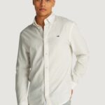 Camicia manica lunga Tommy Hilfiger Jeans tjm reg linen blend Panna - Foto 1