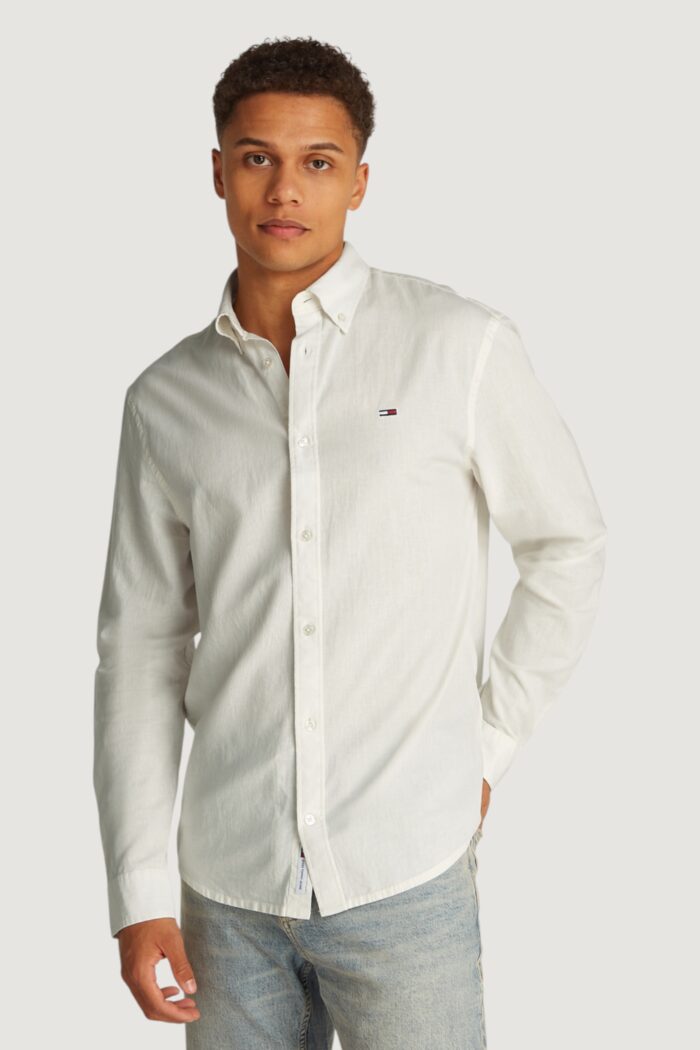 Camicia manica lunga Tommy Hilfiger Jeans tjm reg linen blend Panna