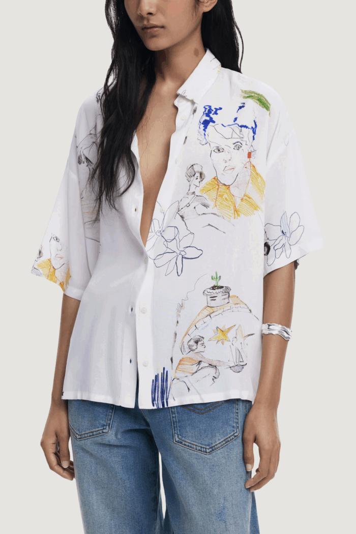 Camicia manica corta Desigual cam cray Bianco