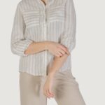 Camicia manica corta Street One striped shirtcollar Beige chiaro - Foto 1