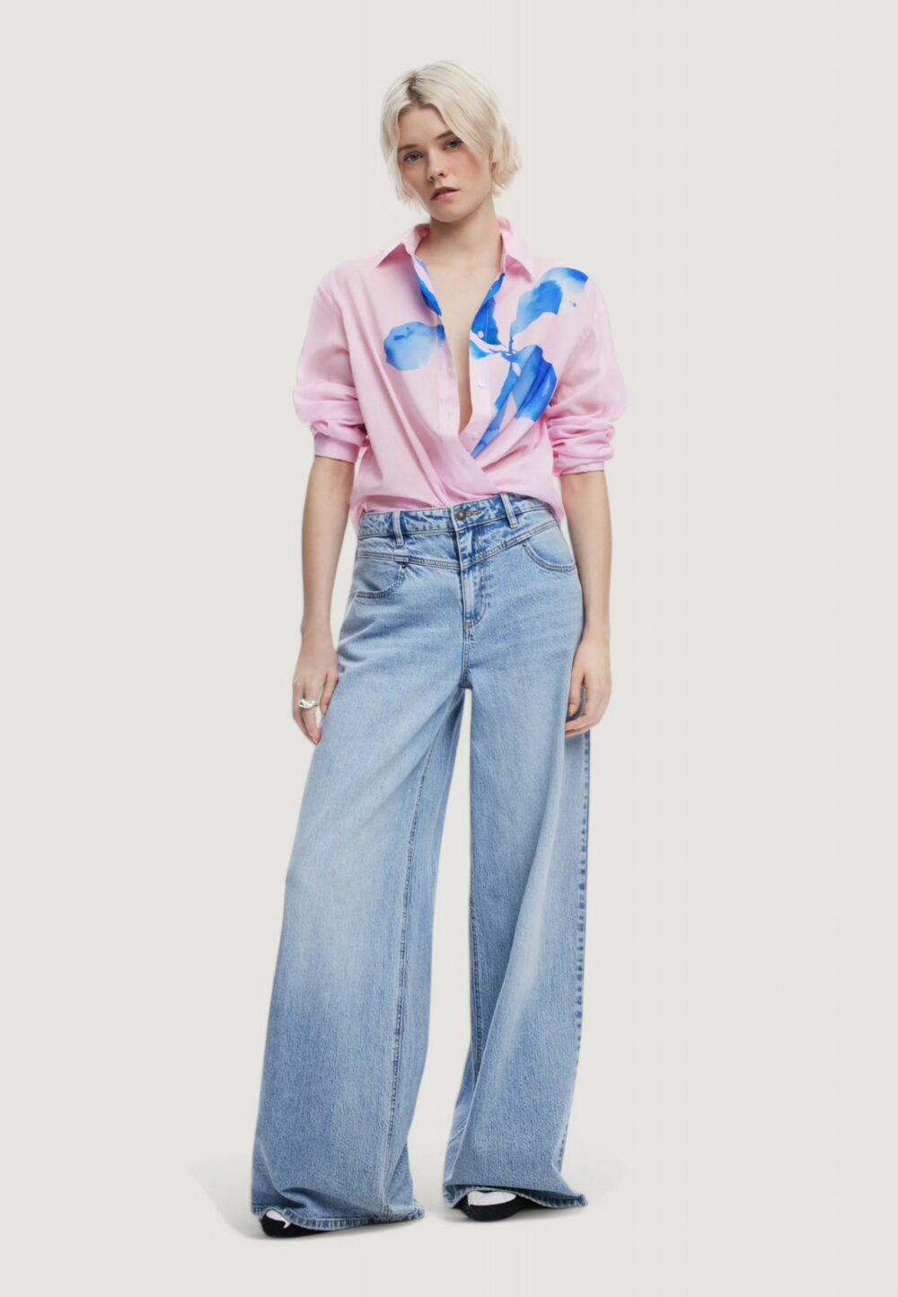 Camicia manica lunga Desigual shirt_water flower_lacroix Rosa - Foto 4