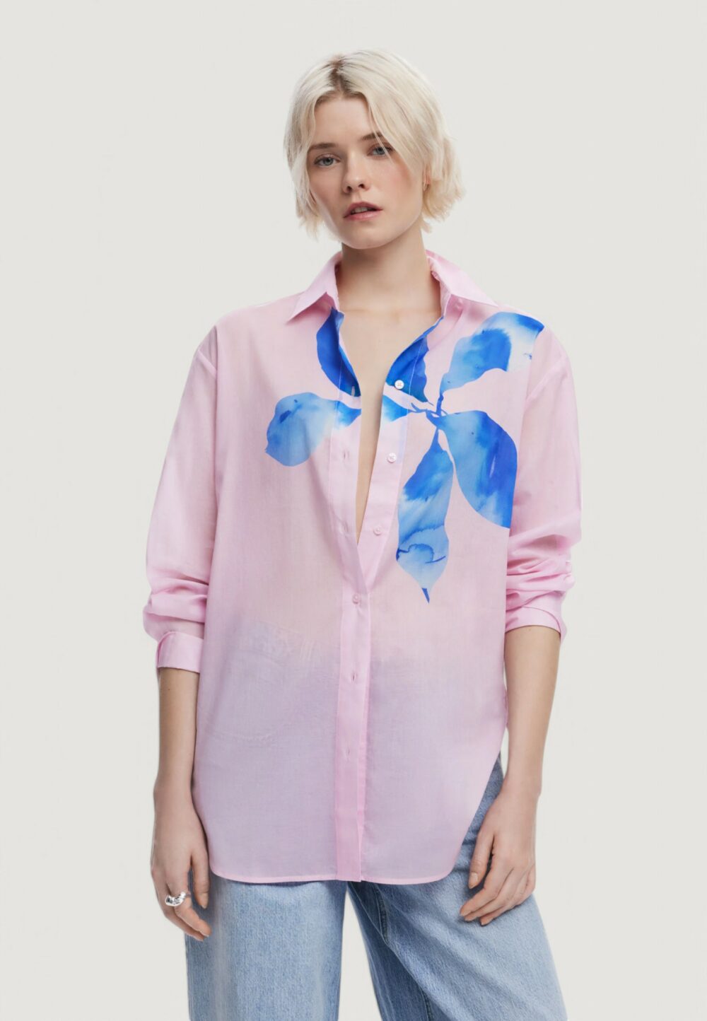 Camicia manica lunga Desigual shirt_water flower_lacroix Rosa - Foto 1