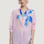 Camicia manica lunga Desigual shirt_water flower_lacroix Rosa - Foto 1