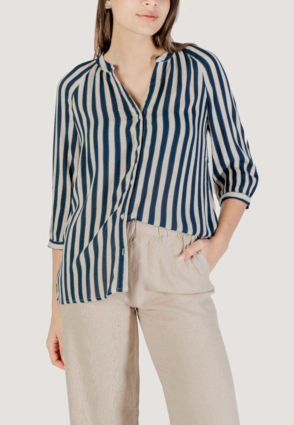 Camicia manica lunga ICHI ihmarrakech aop sh6 Blu - Foto 1