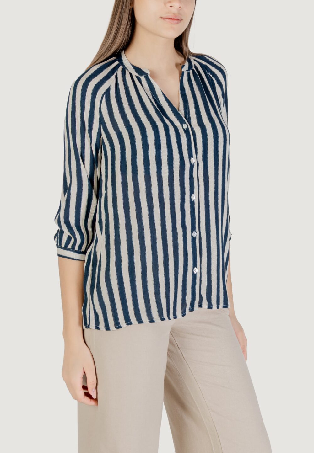 Camicia manica lunga ICHI ihmarrakech aop sh6 Blu - Foto 3