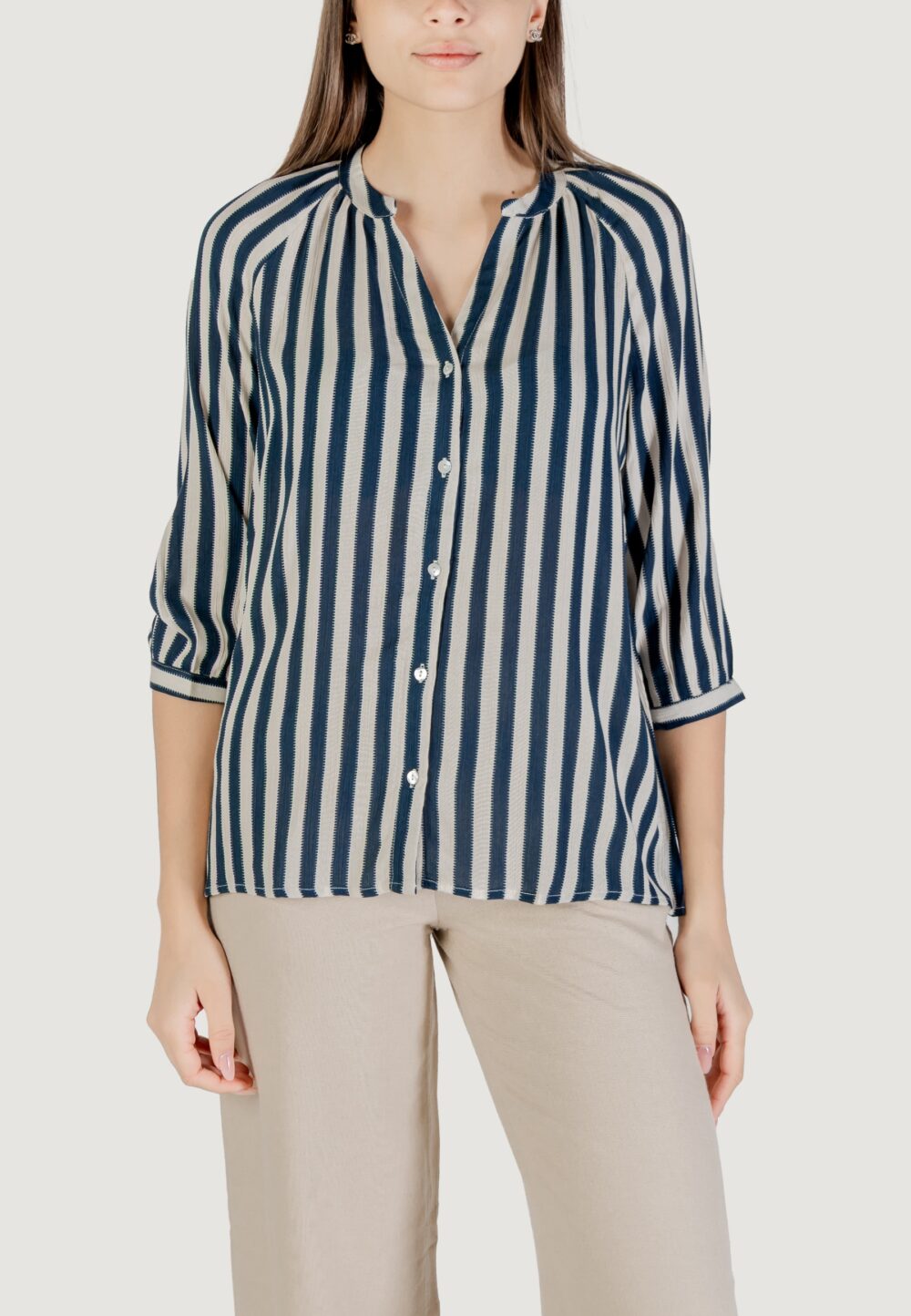 Camicia manica lunga ICHI ihmarrakech aop sh6 Blu - Foto 5