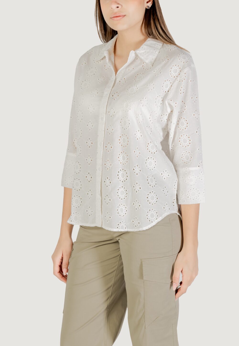 Camicia manica lunga Jacqueline de Yong jdytallie 3/4 long shirt wvn noos Bianco - Foto 2