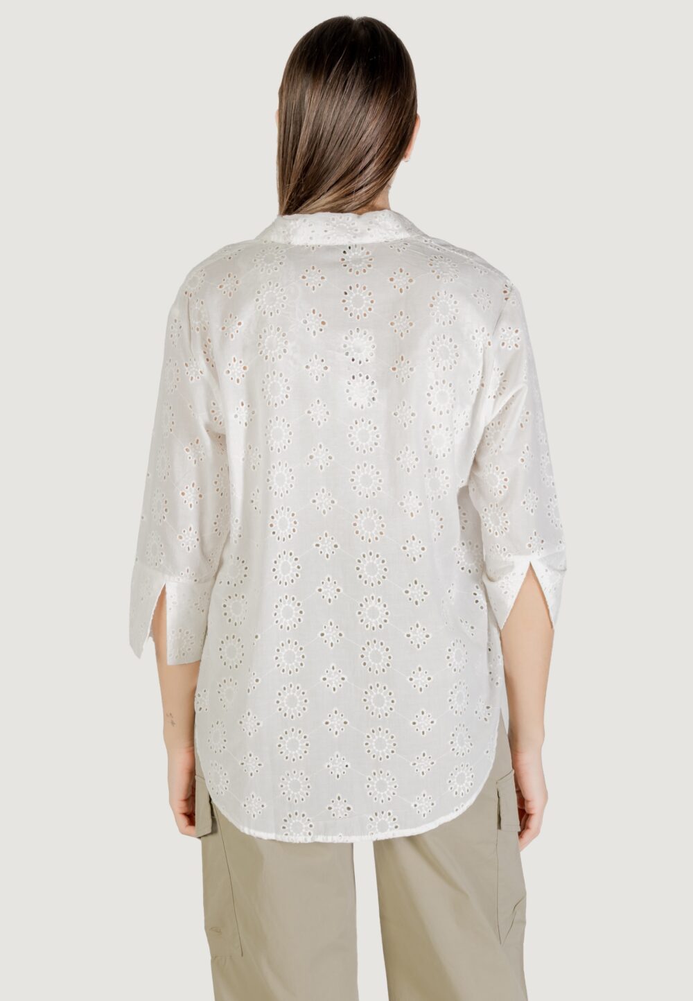 Camicia manica lunga Jacqueline de Yong jdytallie 3/4 long shirt wvn noos Bianco - Foto 4