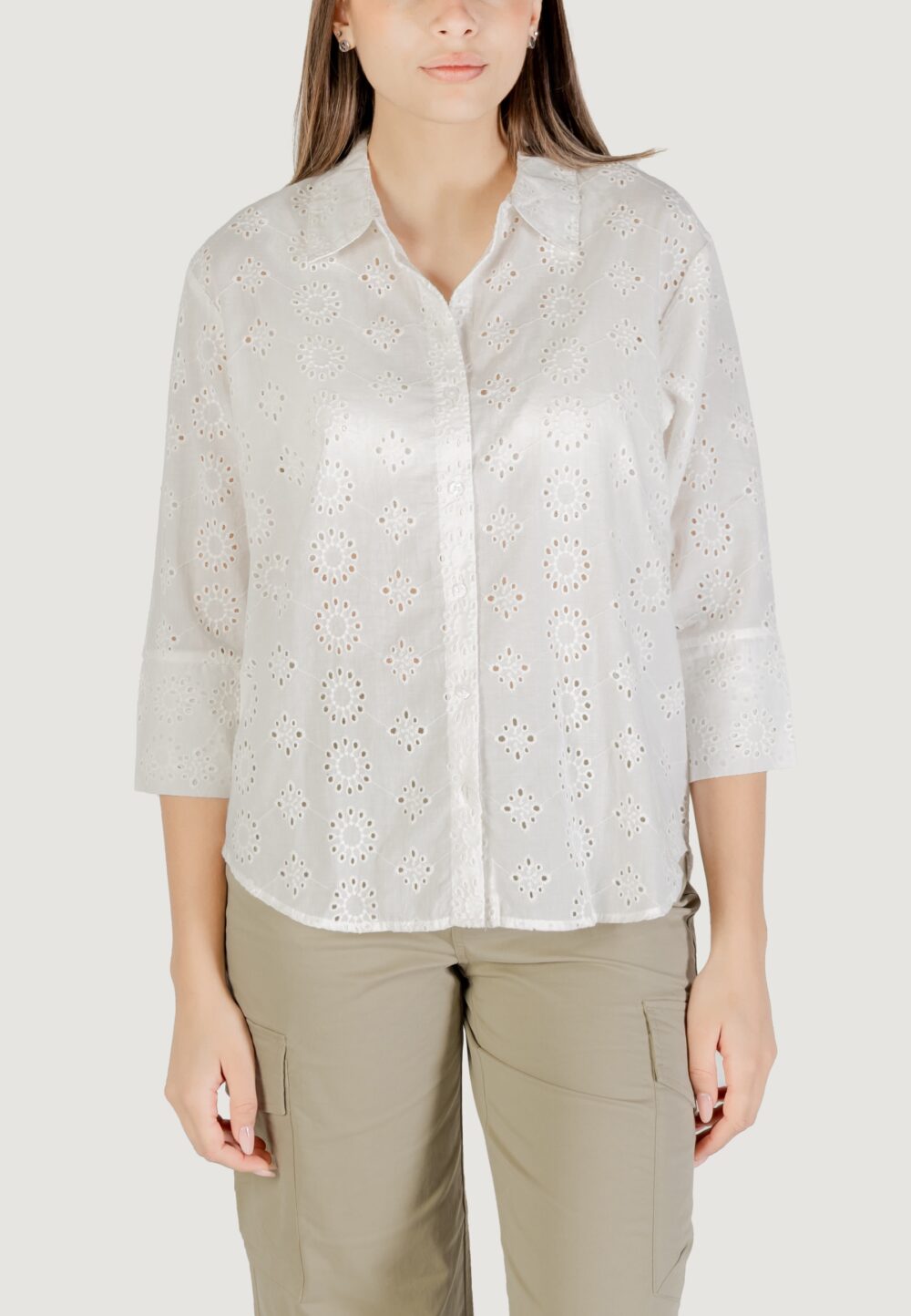 Camicia manica lunga Jacqueline de Yong jdytallie 3/4 long shirt wvn noos Bianco - Foto 5