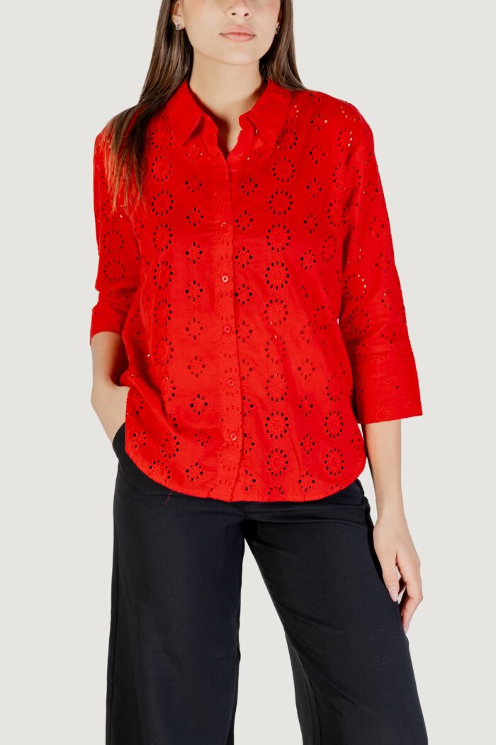 Camicia manica lunga Jacqueline de Yong jdytallie 3/4 long shirt wvn noos Rosso
