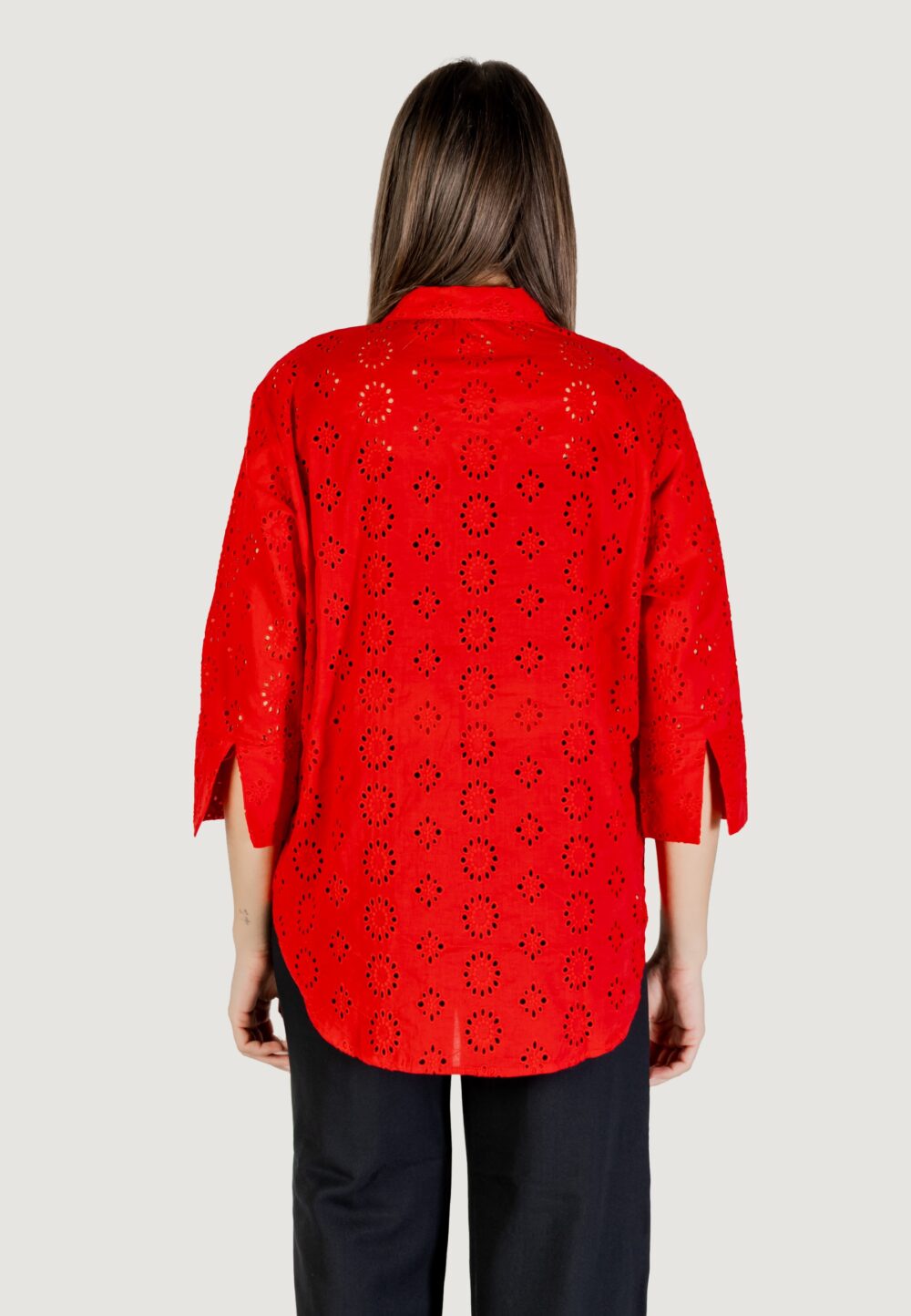 Camicia manica lunga Jacqueline de Yong jdytallie 3/4 long shirt wvn noos Rosso - Foto 4