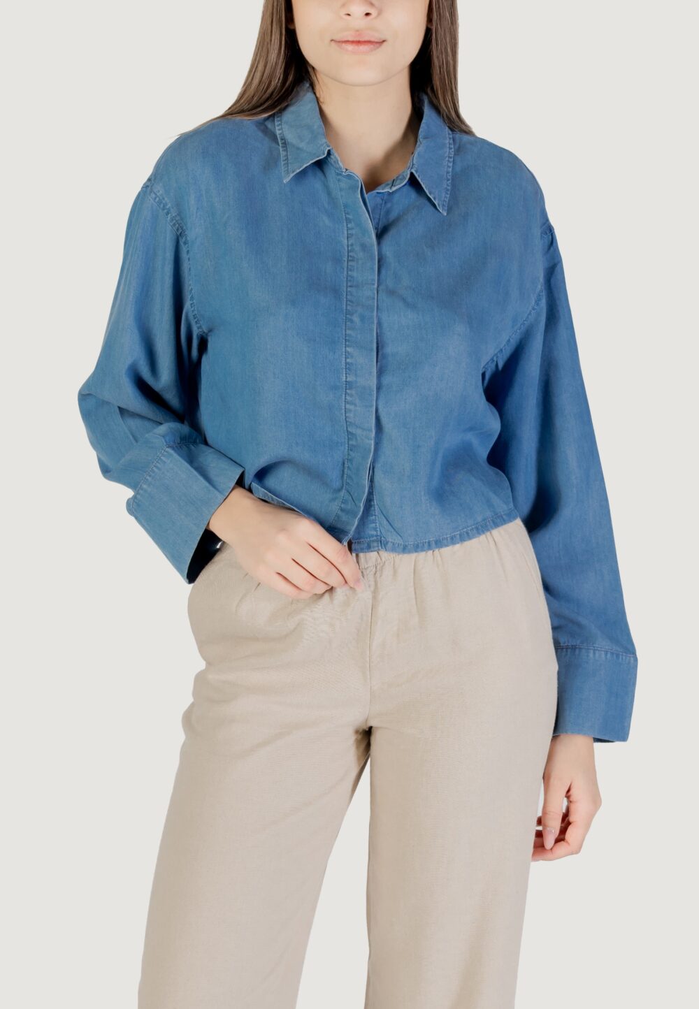Camicia manica lunga Only onlcharis life ls op back sh shirt ccwvn Denim - Foto 1