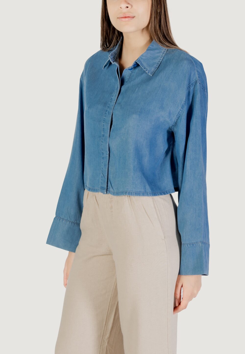 Camicia manica lunga Only onlcharis life ls op back sh shirt ccwvn Denim - Foto 3