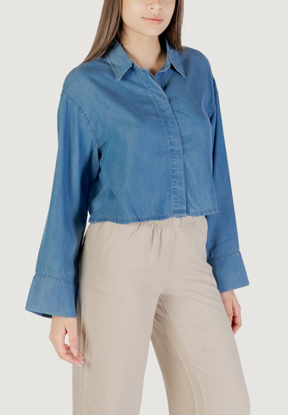 Camicia manica lunga Only onlcharis life ls op back sh shirt ccwvn Denim - Foto 4