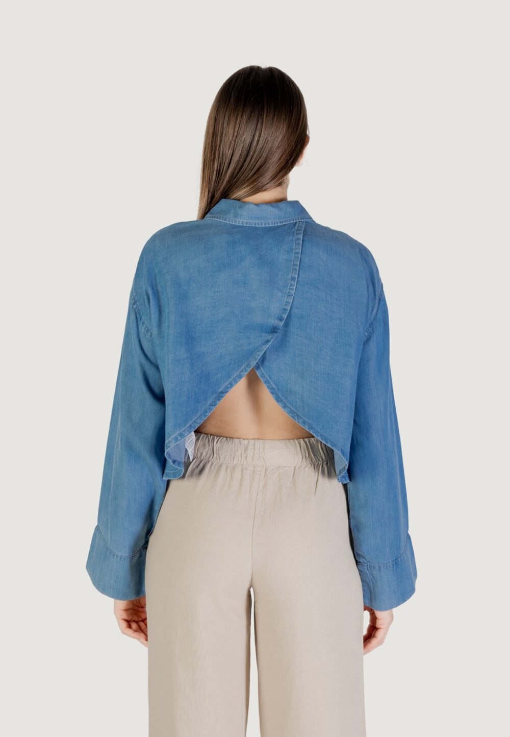 Camicia manica lunga Only onlcharis life ls op back sh shirt ccwvn Denim - Foto 5