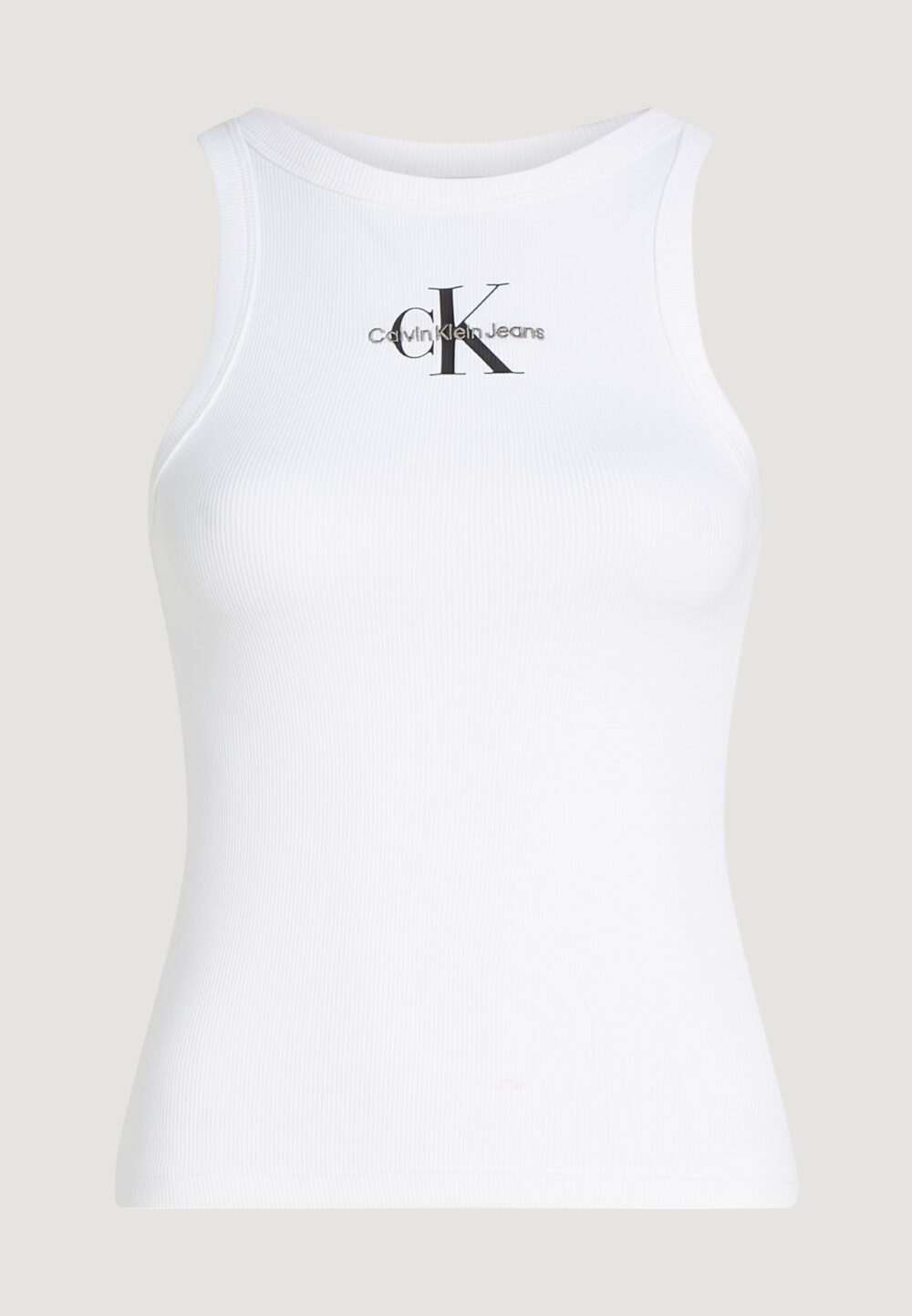 Canotta Calvin Klein Jeans monologo rib tank Bianco - Foto 3