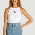 Canotta Calvin Klein Jeans monologo rib tank Bianco - Foto 1