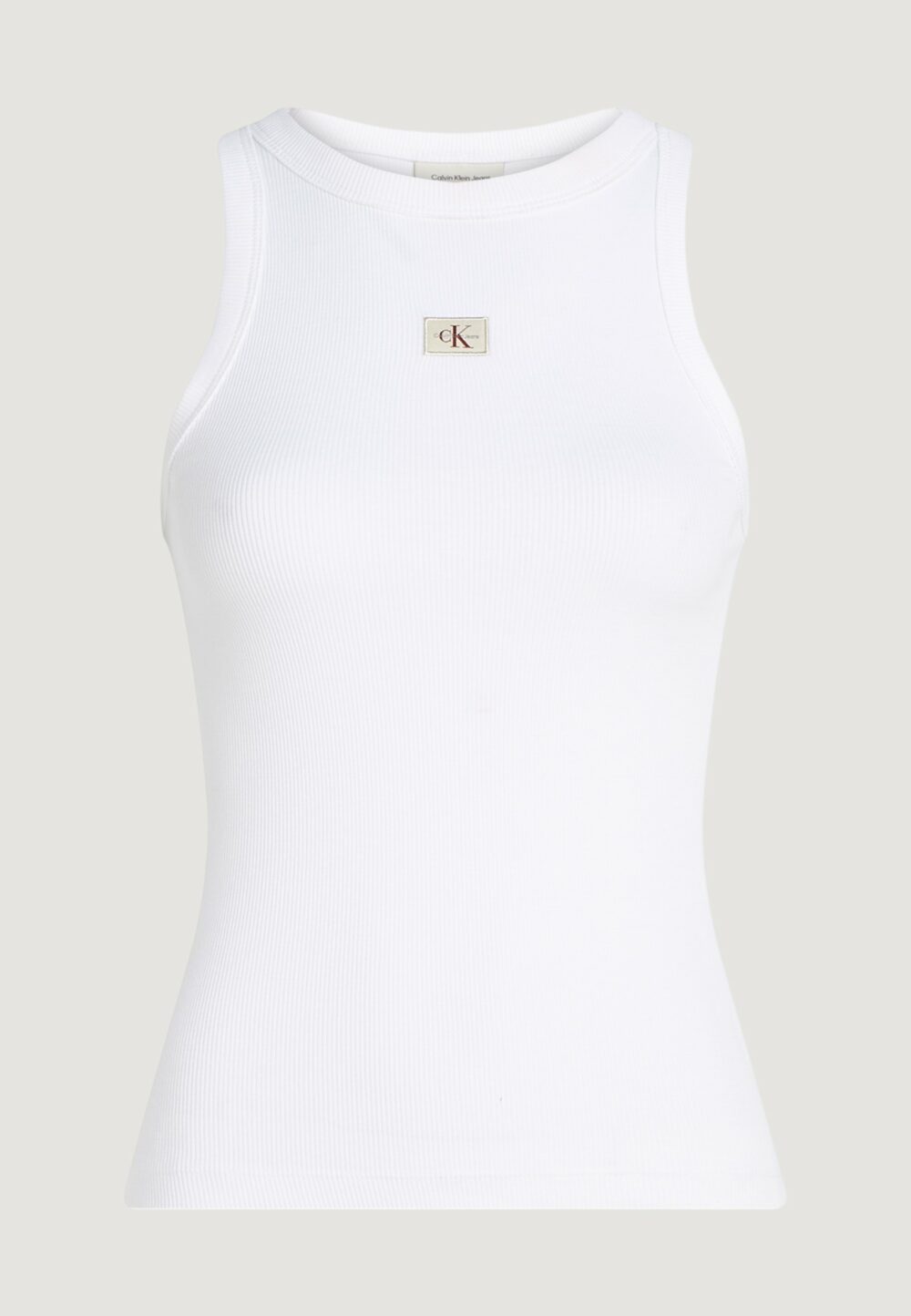 Canotta Calvin Klein Jeans woven label rib Bianco - Foto 5