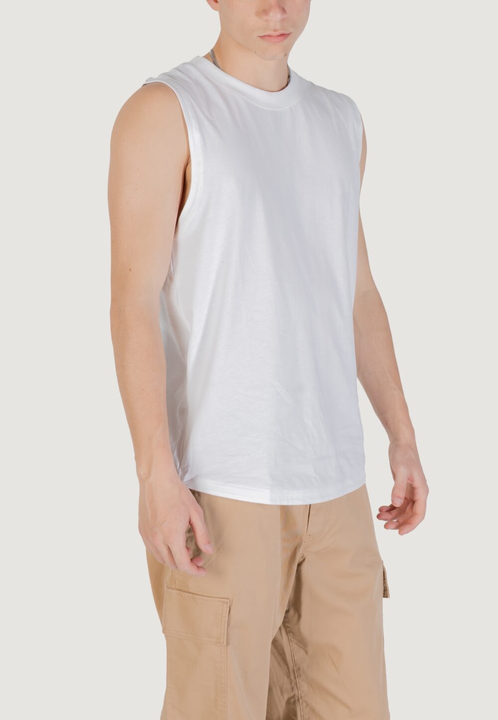 Canotta Calvin Klein Jeans woven label tank Bianco - Foto 3