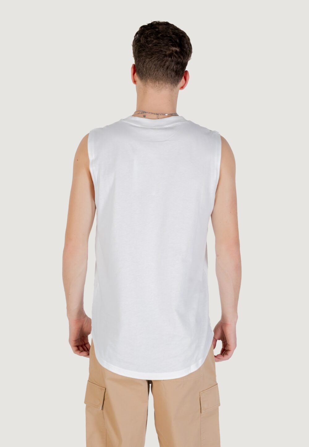 Canotta Calvin Klein Jeans woven label tank Bianco - Foto 4
