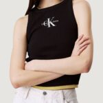 Canotta Calvin Klein Jeans monologo rib tank Nero - Foto 1