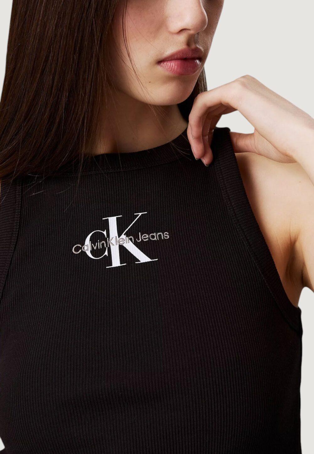Canotta Calvin Klein Jeans monologo rib tank Nero - Foto 2